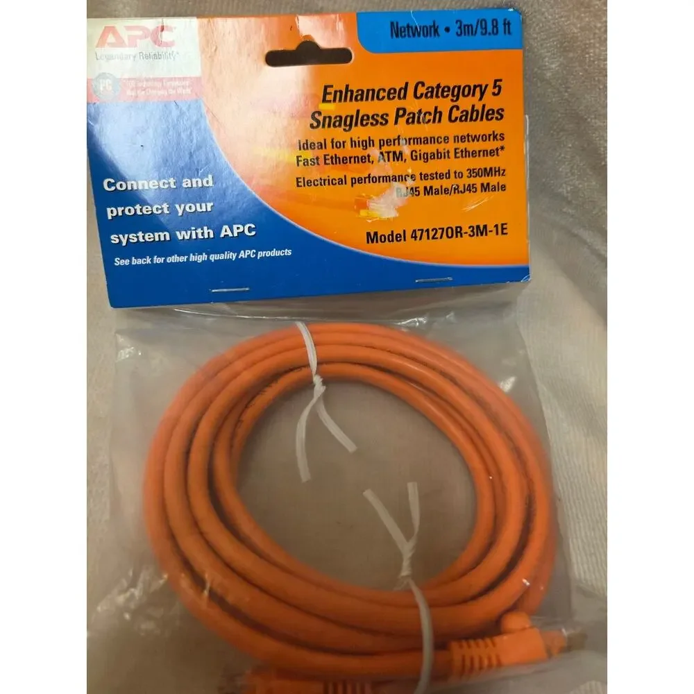 3 Cable Bundle: USB-C to USB-B 3.0 (x2) + APC Cat5e Ethernet 3m Cable New